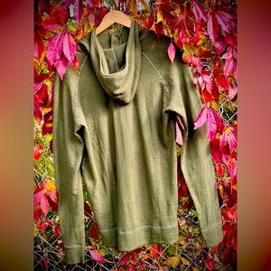 Stanfield’s Irregular Waffle Knit Henley Hoodie - Women’s M - Olive Green